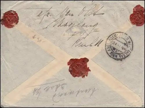 Inde néerlandaise R-Lettre MAGELANG 18.10.1924 vers AMSTERDAM 24.11.24