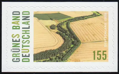 3533 Bande verte Allemagne, autocollante sur film neutre, frais de port **