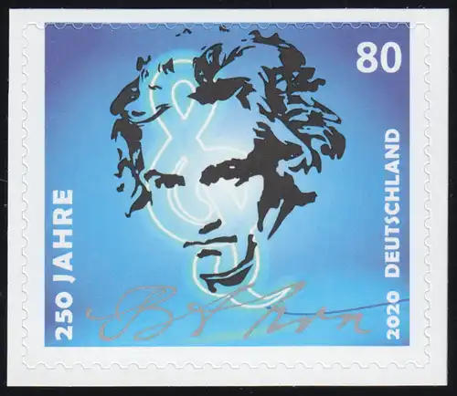 3520 Ludwig van Beethoven, selbstklebend auf neutraler Folie, **