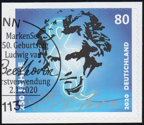3520 Ludwig van Beethoven, selbstklebend auf neutraler Folie, O