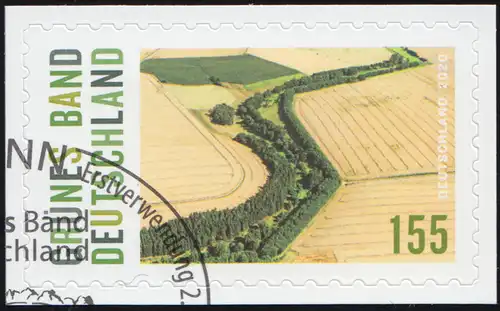 3533 Bande verte Allemagne, autocollante sur film neutre, O