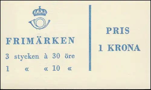 Carnet de marque 2bb chiffre / Roi Gustav VI Adolf - avec feuillet 8, **