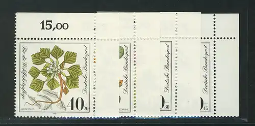 1108-1111 Wofa Pflanzen 1981, Ecke o.r. Satz **