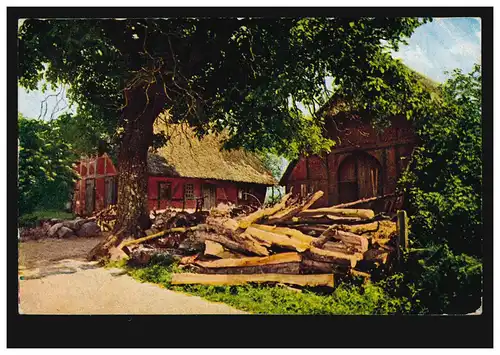 AK Agriculture: La place en bois dans le village, Editeur F.Ph.G., Feldpost 6.7.1918