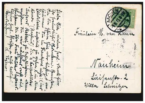 AK v. Volkmann: Wongens Kornfeld, AACHEN 9.6.1913 à Nauheim