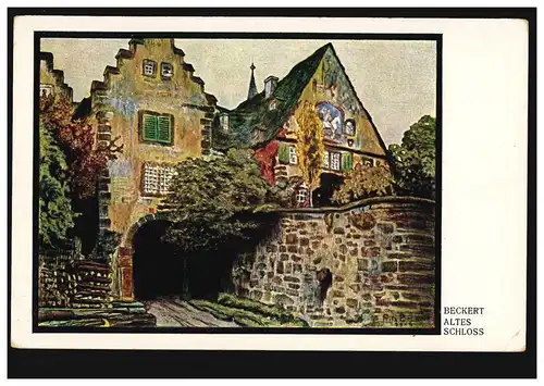Artiste-AK Beckert: Vieux château, édition Teubner Leipzig 1911, inutilisé