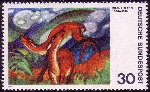 798 Expressionismus Rote Rehe, Franz Marc, 30 Pf **