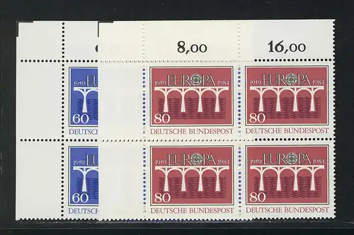 1210-1211 Europa Brücken 1984, E-Vbl o.l. Satz **