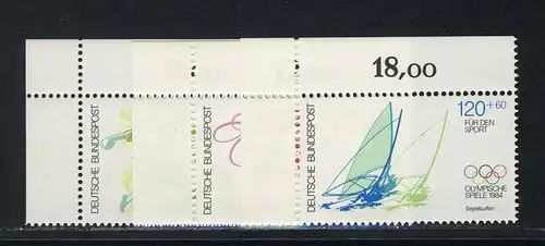 1206-1208 Sporthilfe Olympische Sommerspiele 1984, Ecke o.l. Satz **