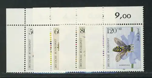 1202-1205 Jugend Bestäubungsinsekten, Ecke o.l. Satz **