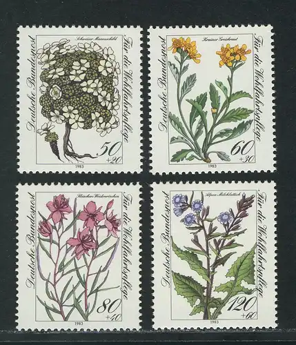 1188-1191 Wofa Fleurs alpines 1983, série fraîchement ajoutée **