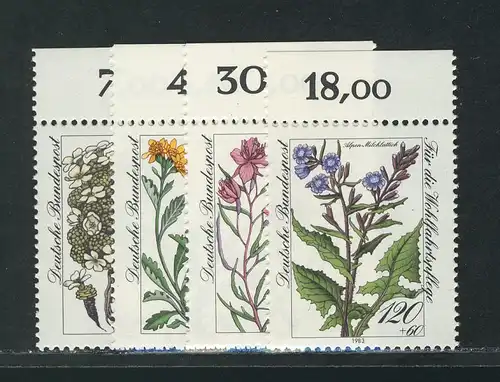 1188-1191 Wofa Fleurs alpines 1983, Oberrand, Set **