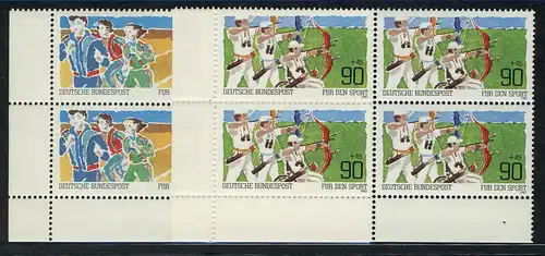 1127-1128 Sporthilfe Dauerlauf und Bogenschießen 1982, E-Vbl u.l. Satz **