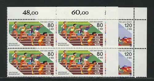 1269-1270 Sporthilfe Kurzstreckenlauf und Viererbob 1986, E-Vbl o.r. Satz **