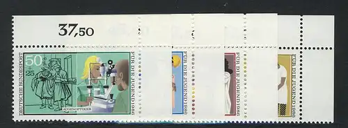 1274-1277 Jugend Handwerksberufe 1986, Ecke o.r. Satz **