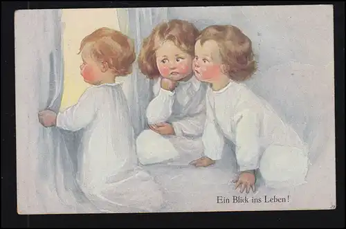 Künstler-AK Drei Kleinkinder - Ein Blick ins Leben! Verlag Munk Wien, 31.12.14
