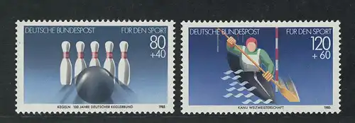 1238-1239 Sporthilfe Kegeln und Kanuslalom 1985, Satz postfrisch **