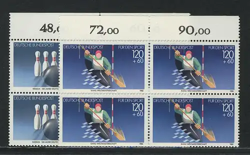 1238-1239 Sporthilfe Kegeln und Kanuslalom 1985, OR-Vbl Satz **