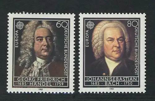 1248-1249 Europe Musique Hagenl et Bach 1985, série fraîchement publiée **