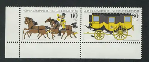 1255-1256 MOPHILA 1985, Ecke u.l. Zusammendruck **