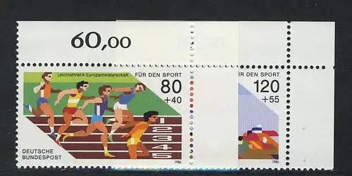 1269-1270 Sportsd'aide au sport Course à courte distance et quadruple bob 1986, coin o.r. jeu **