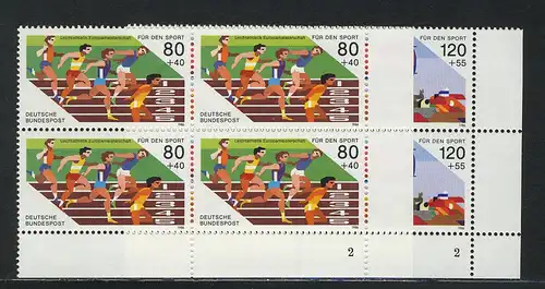 1269-1270 Sporthilfe Kurzstreckenlauf und Viererbob 1986, Vbl FN2 Satz **