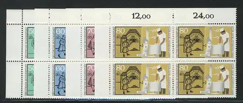 1274-1277 Jugend Handwerksberufe 1986, E-Vbl o.l. Satz **