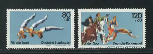 1172-1173 Sporthilfe Turnen und Moderner Fünfkampf 1983, Satz postfrisch **