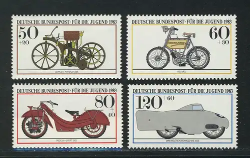1168-1171 Jeunes motos 1983, série post-frais **