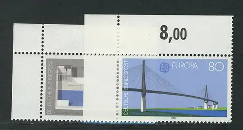 1321-1322 Europa Architektur 1987, Ecke o.l. Satz **