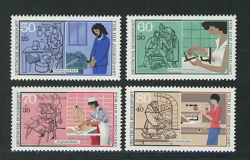 1315-1318 Jugend Handwerksberufe 1987, Satz postfrisch **