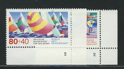 1310-1311 Sporthilfe Segelregatta und Skilanglauf 1987, FN2 Satz **