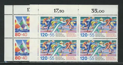 1310-1111 Aide sportive Régate de voile et ski de fond 1987, E-Vbl o.l. Set **