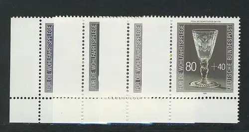 1295-1298 Wofa Gläser 1986, Ecke u.l. Satz **