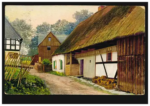 AK Landwirtschaft Bauernhaus, Photochromie (NOD) Nenke & Ostermaier Dresden 1913