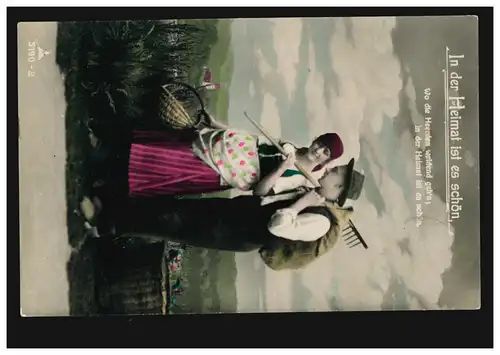 AK Agriculture: Couple d'agriculteurs après l'apprentissage de la pomme de terre, ARISDORF 21.5.1926