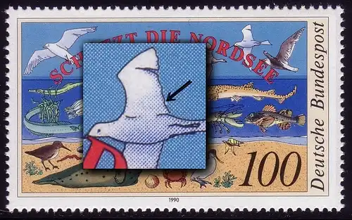 1454 Mer du Nord avec PLF blanc sur l'aile, champ 25, **