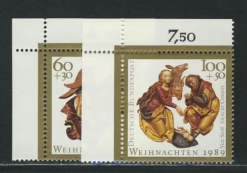 1442-1443 Weihnachten 1989, Ecke o.l. Satz **