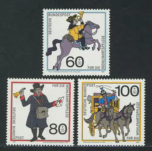1437-1439 Wofa Transport postal 1989, série frais de port **