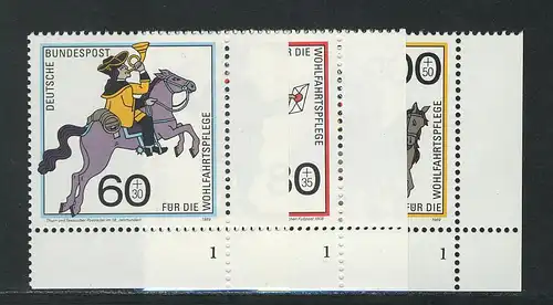 1437-1439 Wofa Postbeförderung 1989, FN 1 Satz ** postfrisch