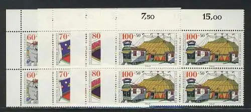 1411-1414 Jugend Zirkus 1989, E-Vbl o.l. Satz **