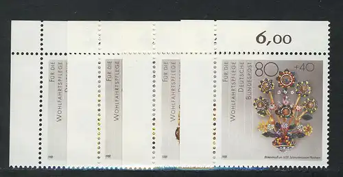 1383-1386 Wofa Schmiedekunst 1988, Ecke o.l. Satz **