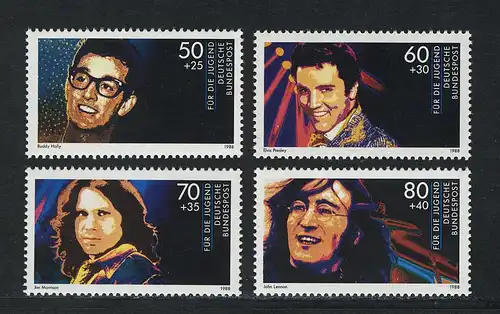 1360-1363 Jugend Rockmusik 1988, Satz postfrisch ** / MNH