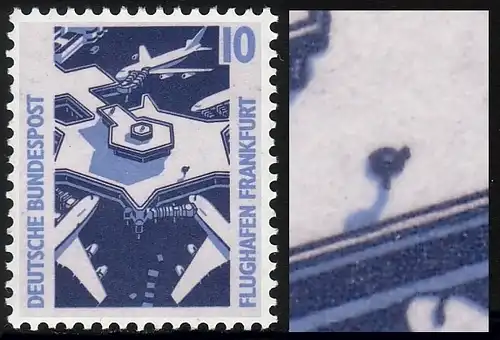 1347 SWK 10 Pf, PLF Strich an der Lampe, Feld 98, **