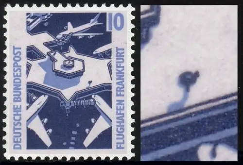 1347 SWK 10 Pf, PLF Strich an der Lampe, Feld 98, **