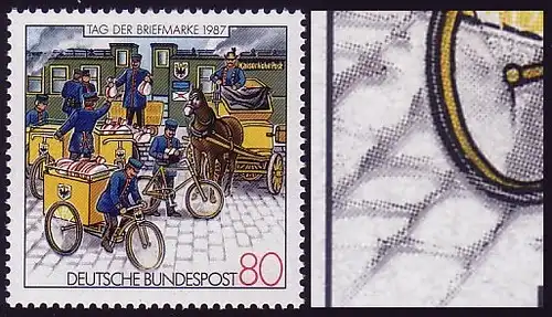 1337 Jour du timbre 1987 - avec changement de couleur noir **