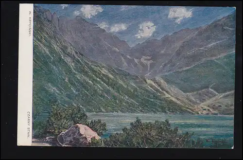AK Artiste W. Krycinski: Czarny Staw - Haute Tatra Lac Noir, inutilisé