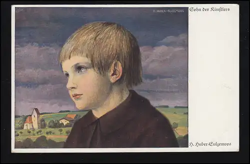 AK Huber-Sulzemoos: Portrait d'enfant - Fils de l'artiste, MUNICH 1935