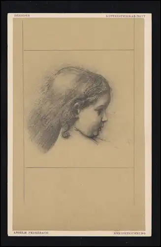 Künstler-AK Anselm Feuerbach: Mädchenportrait rechts, ungebraucht 