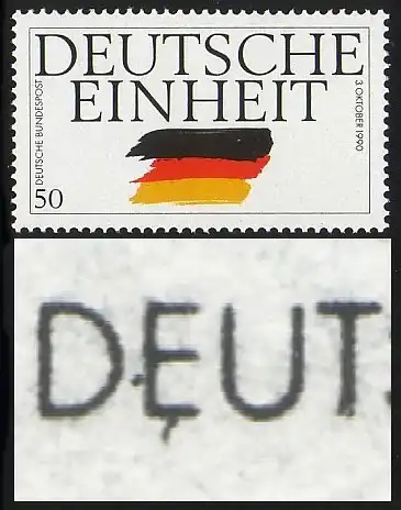 1477II Unité allemande 50 Pf - PLF II: 2 lignes à l'E à DEUTSCHE, case 29, **
